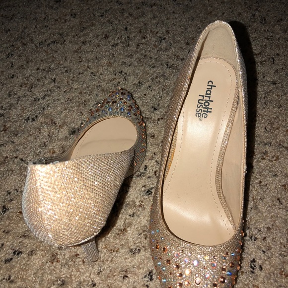 Nude Sparkly Heels - Picture 3 of 3